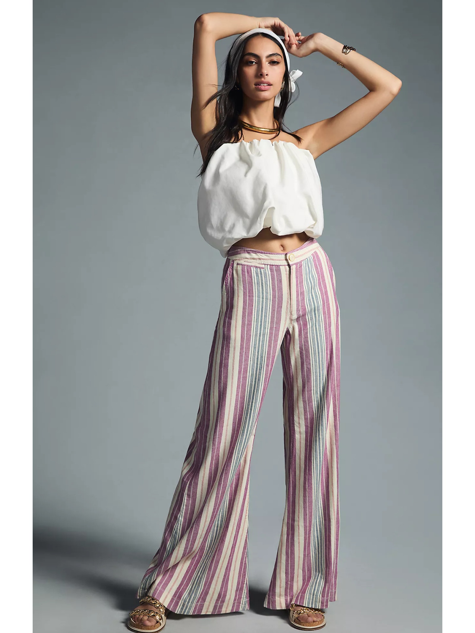 Nwt Anthropologie Striped Flare Pants - Size 12
